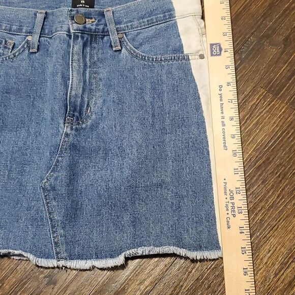 𝅺just BLACK BRAND Side Stripe Denim Mini Skirt XS - Picture 7 of 10